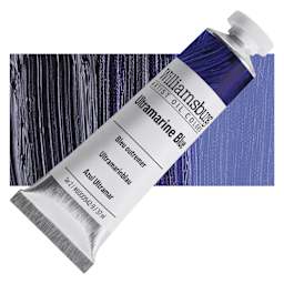 Williamsburg Handmade Oil Paint - Ultramarine Blue, 37 ml tube and swatch