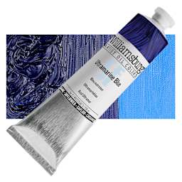 Williamsburg Handmade Safflower Oil Color - Ultramarine Blue, 150 ml tube and swatch