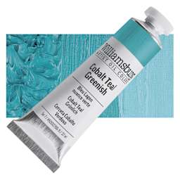 Williamsburg Handmade Oil Paint - Cobalt Teal Greenish, 37 ml tube and swatch