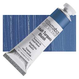 Williamsburg Handmade Oil Paint - Cobalt Turquoise Bluish, 37 ml tube and swatch