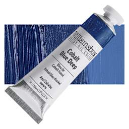 Williamsburg Handmade Oil Paint - Cobalt Blue Deep, 37 ml tube and swatch