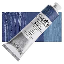 Williamsburg Handmade Oil Paint - Cerulean Blue French, 150 ml tube and swatch