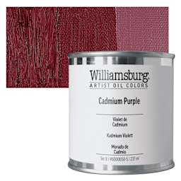 Williamsburg Handmade Oil Paint - Cadmium Purple, 8 oz can and swatch