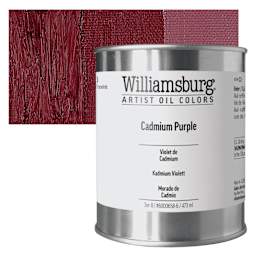 Williamsburg Handmade Oil Paint - Cadmium Purple, 16 oz can and swatch
