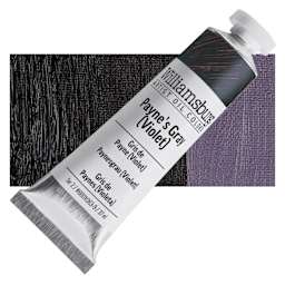 Williamsburg Handmade Oil Paint - Payne's Grey Violet, 37 ml tube and swatch