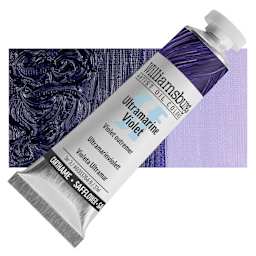 Williamsburg Handmade Safflower Oil Color - Ultramarine Violet, 37 ml tube and swatch