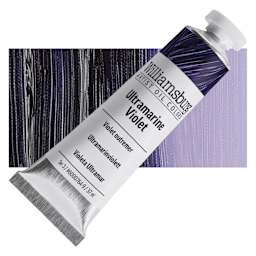 Williamsburg Handmade Oil Paint - Ultramarine Violet, 37 ml tube and swatch