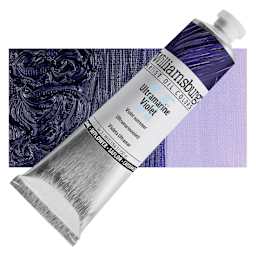 Williamsburg Handmade Safflower Oil Color - Ultramarine Violet, 150 ml tube and swatch
