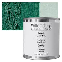 Williamsburg Handmade Oil Paint - French Terre Verte, 8 oz can and swatch