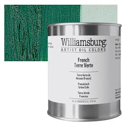 Williamsburg Handmade Oil Paint - French Terre Verte, 16 oz can and swatch