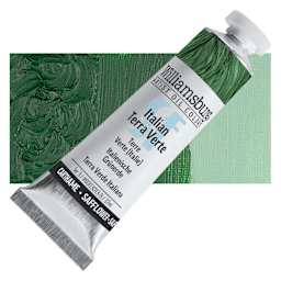 Williamsburg Handmade Safflower Oil Color - Italian Terra Verte, 37 ml tube and swatch