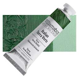 Williamsburg Handmade Oil Paint - Italian Terra Verte, 37 ml tube and swatch