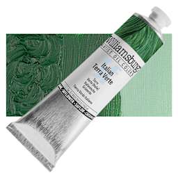 Williamsburg Handmade Safflower Oil Color - Italian Terra Verte, 150 ml tube and swatch