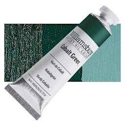 Williamsburg Handmade Oil Paint - Cobalt Green, 37 ml tube and swatch