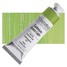 Williamsburg Handmade Oil Paint - Cadmium Green Light, 37 ml tube and swatch