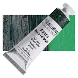 Williamsburg Handmade Oil Paint - Phthalo Green Yellowish, 37 ml tube and swatch