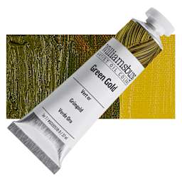 Williamsburg Handmade Oil Paint - Green Gold, 150 ml tube and swatch
