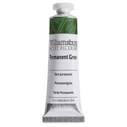 Williamsburg Handmade Oil Paint - Permanent Green, 37 ml tube