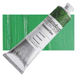Williamsburg Handmade Oil Paint - Permanent Green, 150 ml tube and swatch