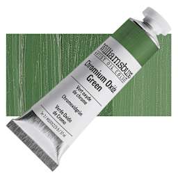 Williamsburg Handmade Oil Paint - Chromium Oxide, 37 ml tube and swatch