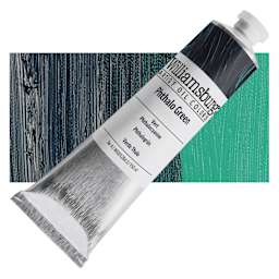 Williamsburg Handmade Oil Paint - Phthalo Green, 150 ml tube and swatch