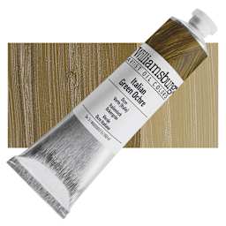 Williamsburg Handmade Oil Paint - Italian Green Ochre, 150 ml tube and swatch