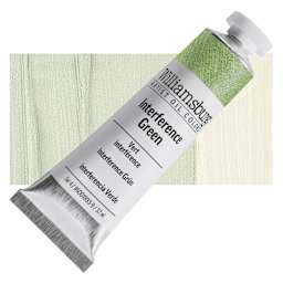 Williamsburg Handmade Oil Paint - Interference Green, 37 ml tube and swatch