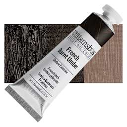 Williamsburg Handmade Oil Paint - French Burnt Umber, 37 ml tube and swatch