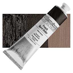 Williamsburg Handmade Oil Paint - French Burnt Umber, 150 ml tube and swatch