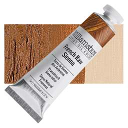 Williamsburg Handmade Oil Paint - French Raw Sienna, 37 ml tube and swatch