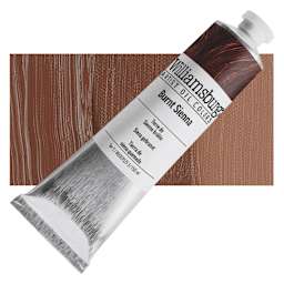 Williamsburg Handmade Oil Paint - Burnt Sienna, 150 ml tube and swatch