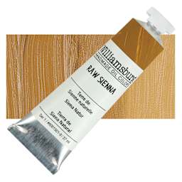 Williamsburg Handmade Oil Paint - Raw Sienna, 37 ml tube and swatch