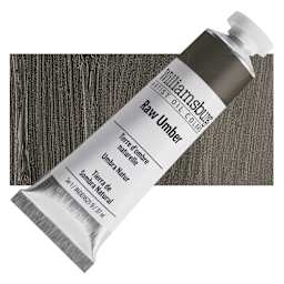 Williamsburg Handmade Oil Paint - Raw Umber, 37 ml tube and swatch