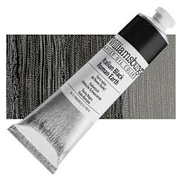 Williamsburg Handmade Oil Paint - Italian Black Roman Earth, 150 ml tube and swatch