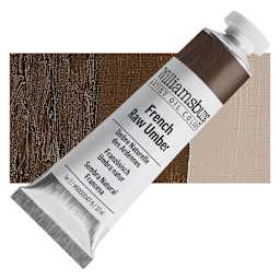 Williamsburg Handmade Oil Paint - French Raw Umber, 37 ml tube and swatch