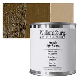 Williamsburg Handmade Oil Paint - French Light Sienna, 8 oz can and swatch