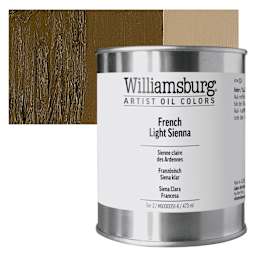 Williamsburg Handmade Oil Paint - French Light Sienna, 16 oz can and swatch