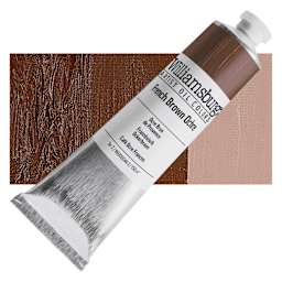 Williamsburg Handmade Oil Paint - French Brown Ochre, 150 ml tube and swatch