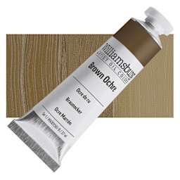 Williamsburg Handmade Oil Paint - Brown Ochre, 37 ml tube and swatch