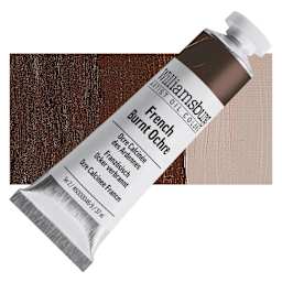 Williamsburg Handmade Oil Paint - French Burnt Ochre, 37 ml tube and swatch