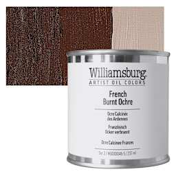 Williamsburg Handmade Oil Paint - French Burnt Ochre, 8 oz can and swatch