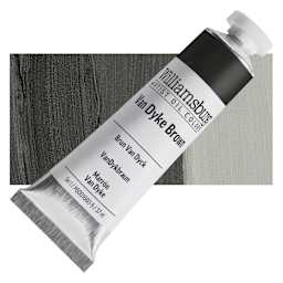 Williamsburg Handmade Oil Paint - Van Dyke Brown, 37 ml tube and swatch