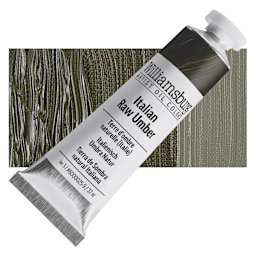 Williamsburg Handmade Oil Paint - Italian Raw Umber, 37 ml tube and swatch