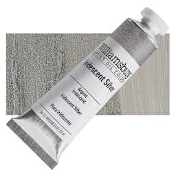 Williamsburg Handmade Oil Paint - Iridescent Silver, 37 ml tube and swatch
