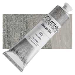 Williamsburg Handmade Oil Paint - Iridescent Silver, 150 ml tube and swatch