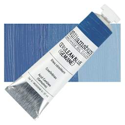 Williamsburg Handmade Oil Paint - Cerulean Blue, 37 ml tube and swatch