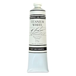 M. Graham Artists' Oil Color - Titanium White-Alkyd (Rapid Dry), 148 ml tube