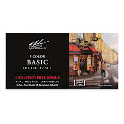 M. Graham Artists' Oil Paints and Sets - Front of Package of 5 pc set with 2 free mediums shown