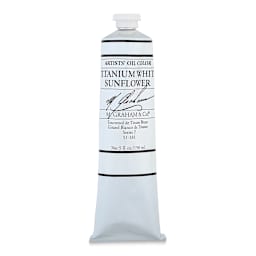M. Graham Artists' Oil Color - Titanium White Sunflower, 150 ml tube