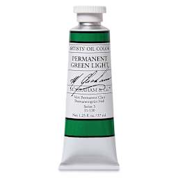 M. Graham Artists' Oil Color - Permanent Green Light, 37 ml tube
